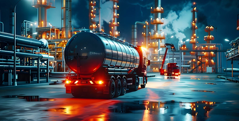 transportation of oil and gas from plant by truck