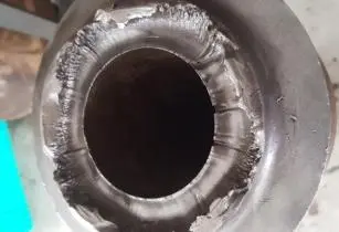 Severed pipe post HyPR Cut