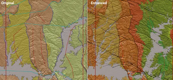 Enhanced geological map better delineates formation boundaries and structural detail of the Onshore Kwanza Basin, Angola. (Image source: Tectosat Ltd) Trois image 1